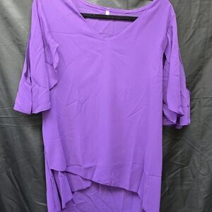 Purple Asymmetrical Blouse